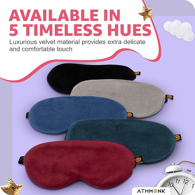 Athmonk Luxury Velvet Sleeping Eye Mask Blind Fold